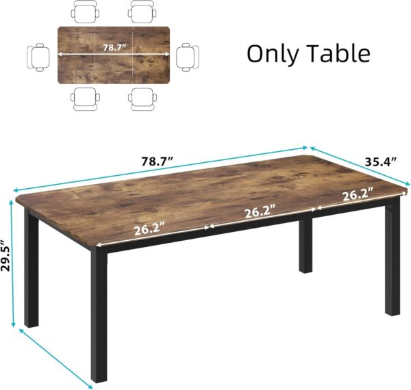 GarveeHome Industrial Dining Table for 6-8 People, 78.7 Inch...