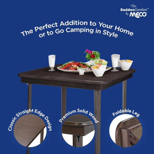MECO Stakmore Classic Straight Edge Wood Folding Card Table,...