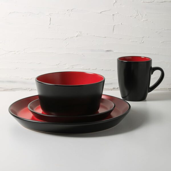 Stone Lain Albie Stoneware 16 Piece Dinnerware Set, Plates a...