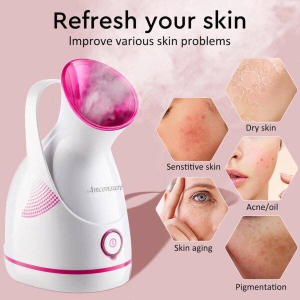 Amconsure Facial Steamer - Nano Ionic Face Steamer Warm Mist...