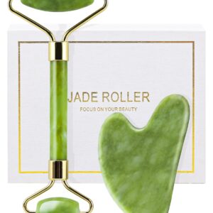huefull Genuine Jade Roller & Gua Sha Set for Face, Cooling ...