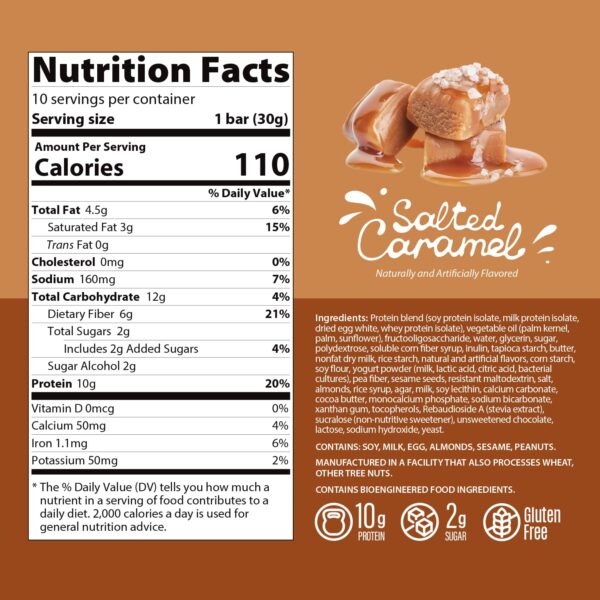 Genius Gourmet Crispy Protein Treat, Salted Caramel, Keto Sn...