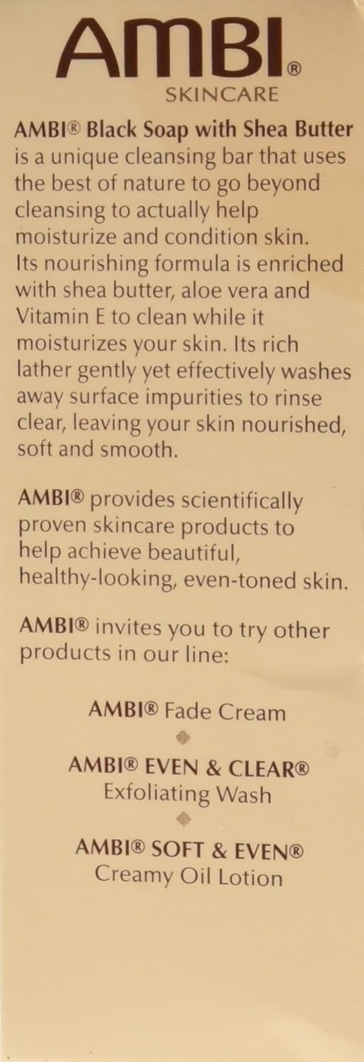 Ambi Skincare Black Soap with Shea Butter, 3.5 Oz (Pack of 2...
