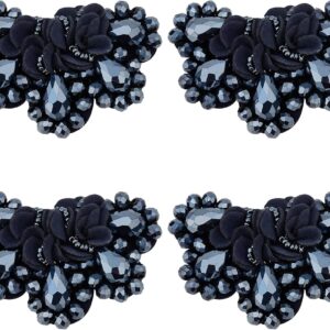 CRASPIRE 4PCS Crystal Shoe Charms Glude on Black Rhinestone ...