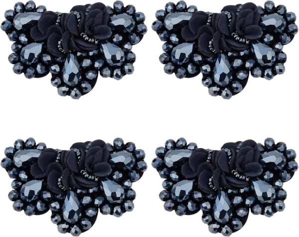 CRASPIRE 4PCS Crystal Shoe Charms Glude on Black Rhinestone ...