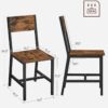 VASAGLE Dining Chair Set of 4, Rustic Wood Chairs with Metal...