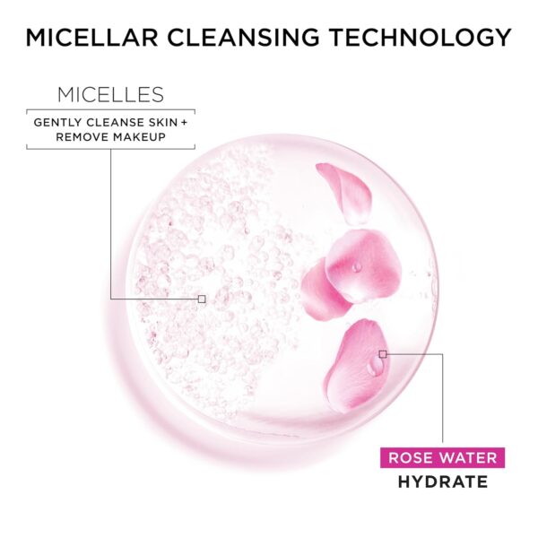 Garnier Micellar Water with Rose Water and Glycerin, Hydrati...