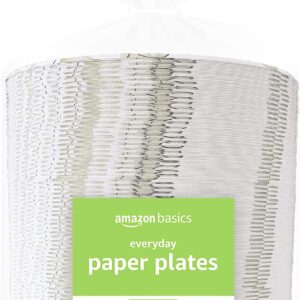 Amazon Basics Everyday Paper Plates, 8.62 Inch, Disposable, ...