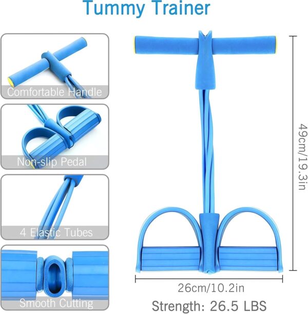 21 Fitness Resistance Bands-4 Tube Pedal Ankle Puller - 2023...