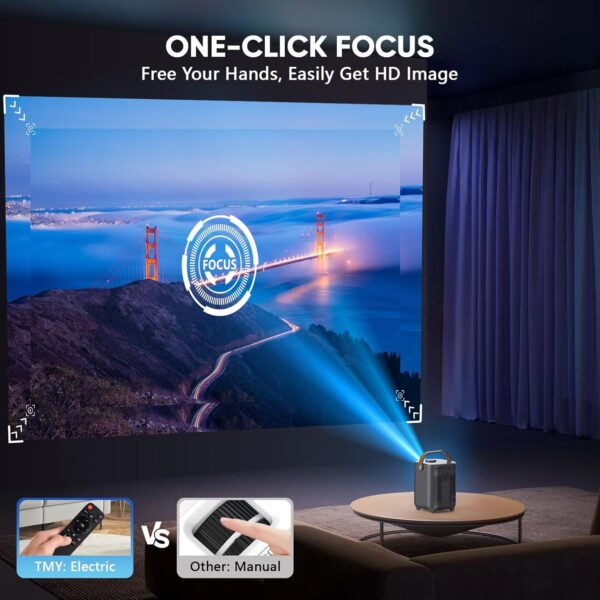 【Electric Focus & Auto Keystone】TMY Portable Projector with ...