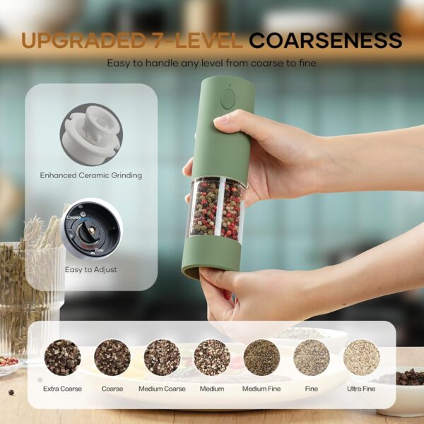 Electric Salt & Pepper Grinder Set (2 Pack) – USB Rechargeab...