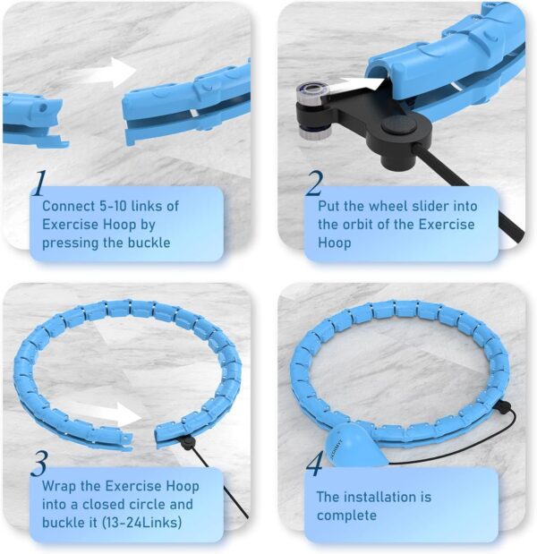 JKSHMYT Weighted Hula Circle Hoops for Adults Weight Loss, I...