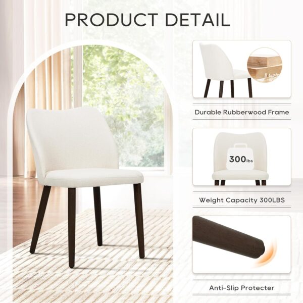 COLAMY Upholstered Dining Chairs Set of 4, Modern Fabric Din...