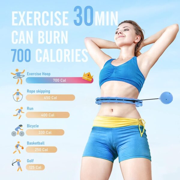 JKSHMYT Weighted Hula Circle Hoops for Adults Weight Loss, I...
