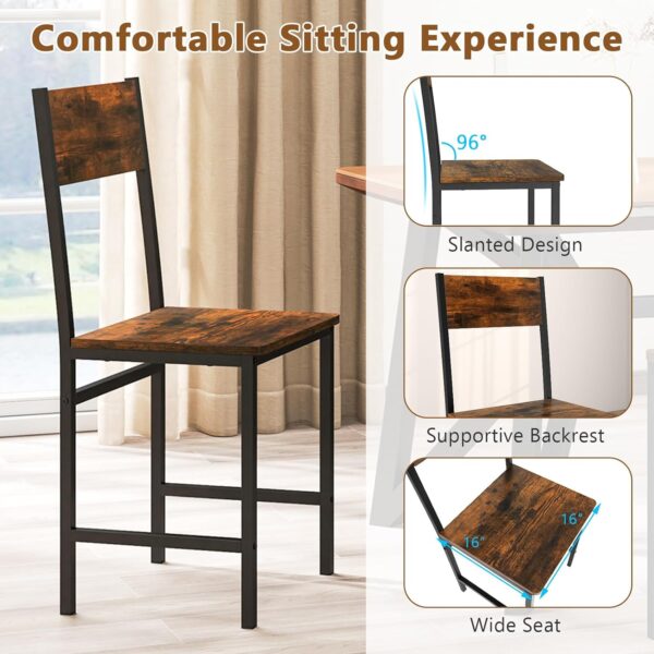 Giantex Dining Chairs Set of 4, Industrial Kitchen Chairs wi...