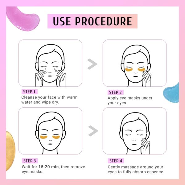 Under Eye Patches Gold and Hyaluronic Acid for puffy eyes,Ro...