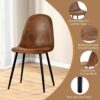 FurnitureR Dining Chairs Set of 4 Comfortable Upholstered Fa...