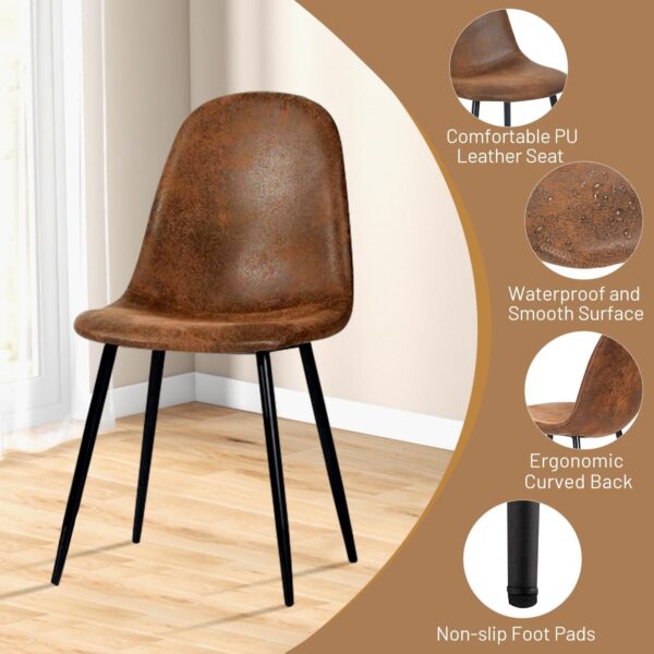 FurnitureR Dining Chairs Set of 4 Comfortable Upholstered Fa...