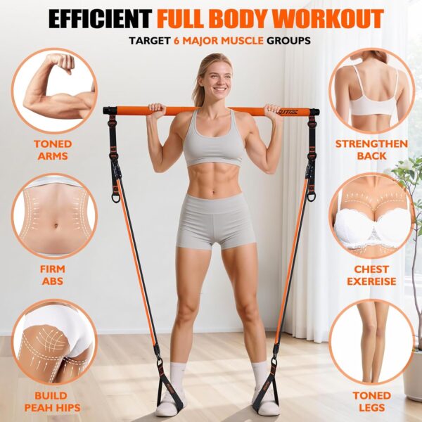 Pilates Bar Kit with Resistance Bands, Pilates Equipment, Mu...