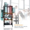 Home Gym Storage, 3 Tiers Workout Equipment Organizer with W...
