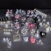62pcs Silver Set Sock Charm Set, Safety Pin Brooch, Rhinesto...