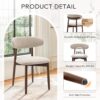 COLAMY Wooden Dining Chairs Set of 2, Modern Fabric Upholste...