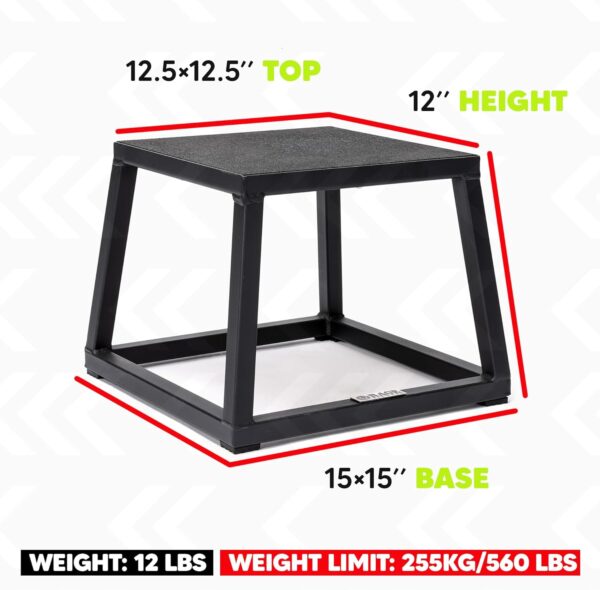 Rage Fitness Steel Plyo Box 12-18-24 Inch High Anti-Slip Pre...