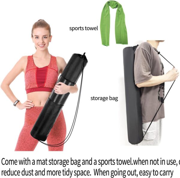 Rowing Machine Mat 96" x 30" with Storage Bag and Sports Tow...