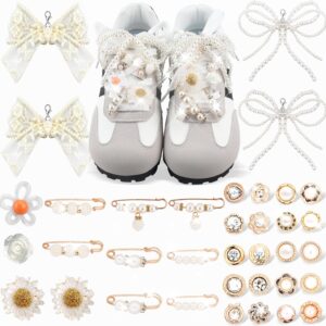 36Pcs Shoe Charms for Sneakers Bow Shoe Lace Charms Junk Soc...