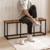 HOOBRO Dining Bench, 47.2 Inch Dining Table Bench, Industria...