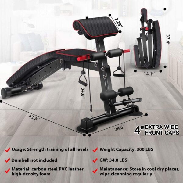 Adjustable Weight Bench - Utility workout Benches for Exerci...
