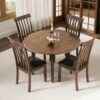 AMERLIFE Solid Wood 5-Piece Foldable Dining Set, Mid Century...