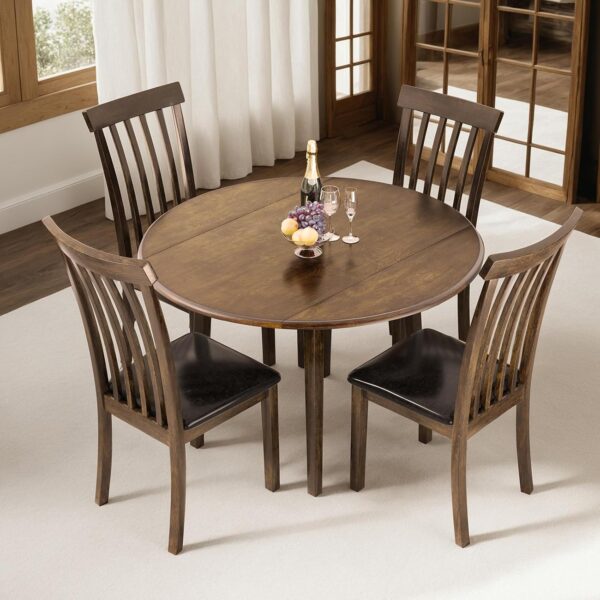 AMERLIFE Solid Wood 5-Piece Foldable Dining Set, Mid Century...