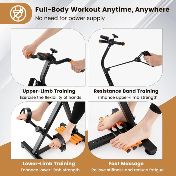 Pedal Exerciser Bike for Seniors, Hand Arm Leg Knee Physical...