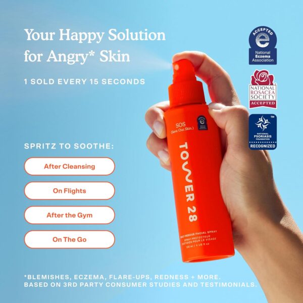 Tower 28 SOS Daily Rescue Facial Spray for Sensitive Skin, H...