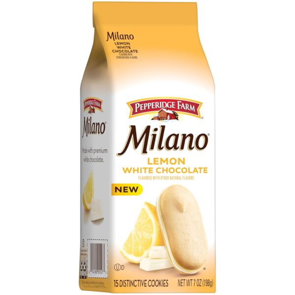 Pepperidge Farm Milano White Chocolate Lemon Flavored Cookie...