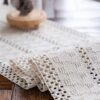 Alynsehom Macrame Table Runner Cream Beige Boho Table Runner...