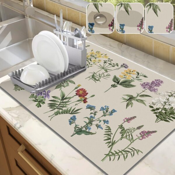 LOKHOM Dish Drying Mat for Kitchen Counter, 18"x24" Absorben...