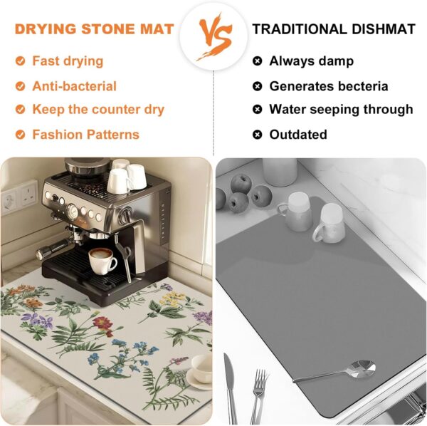 LOKHOM Dish Drying Mat for Kitchen Counter, 18"x24" Absorben...