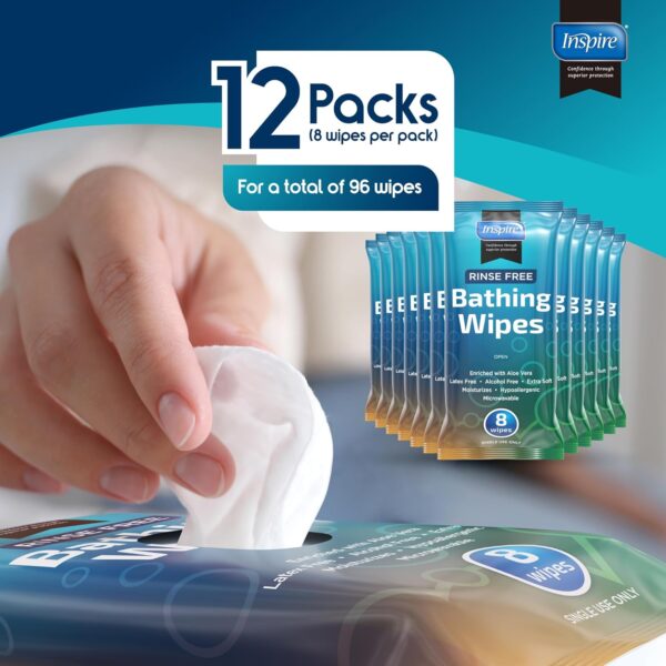 Inspire Thick Rinse Free Body Wipes, Extra Large Washcloths ...