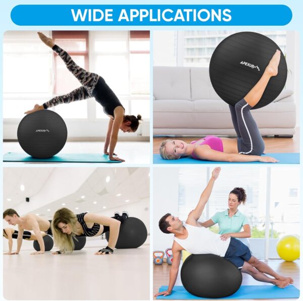 APEXUP Yoga & Pilates Ball - Anti Slip Heavy Duty Gym Ball f...