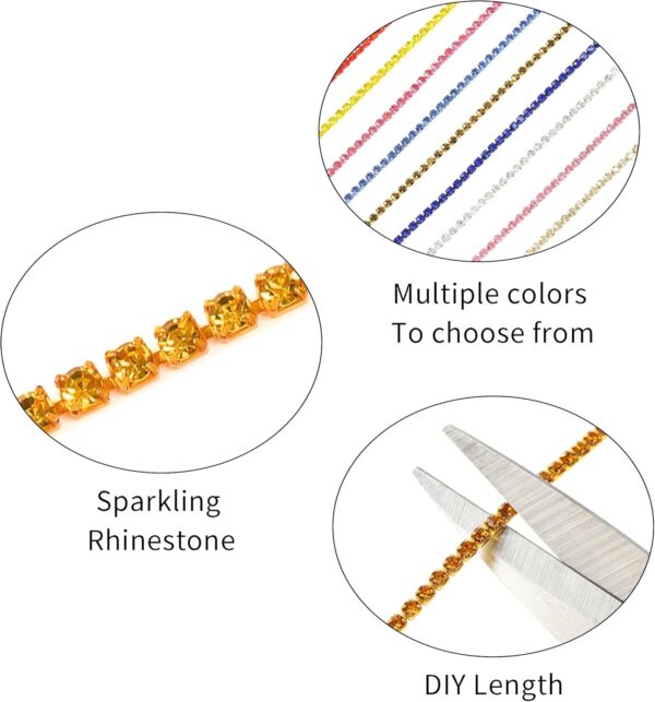 10 Yards 4 MM Rhinestone Chain Trim Crystal Rhinestone Close...