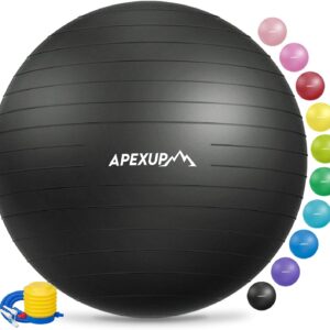 APEXUP Yoga & Pilates Ball - Anti Slip Heavy Duty Gym Ball f...