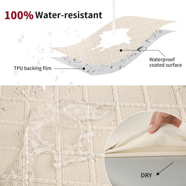 Waterproof Seat Cushion Covers 6 PCS, Stretch Jacquard Chair...