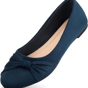 MaxMuxun Women's Flats Shoes Faux Suede Round Toe Ballet Dre...