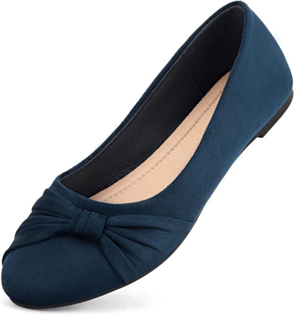 MaxMuxun Women's Flats Shoes Faux Suede Round Toe Ballet Dre...