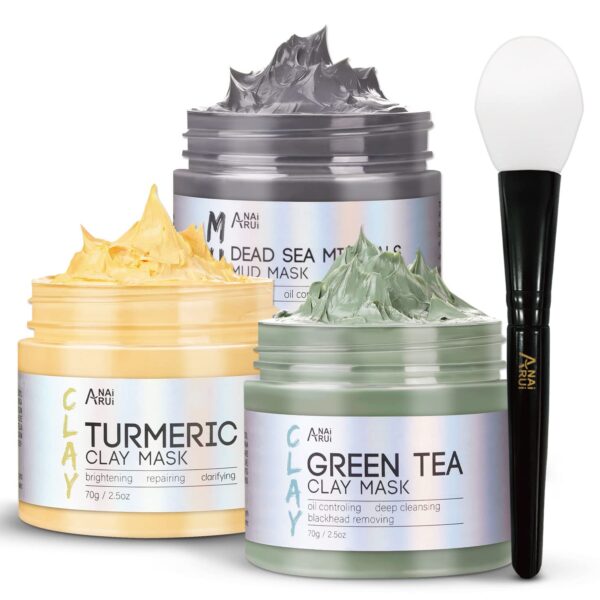 ANAI RUI Turmeric Clay Mask - Green Tea Clay Mask - Dead Sea...