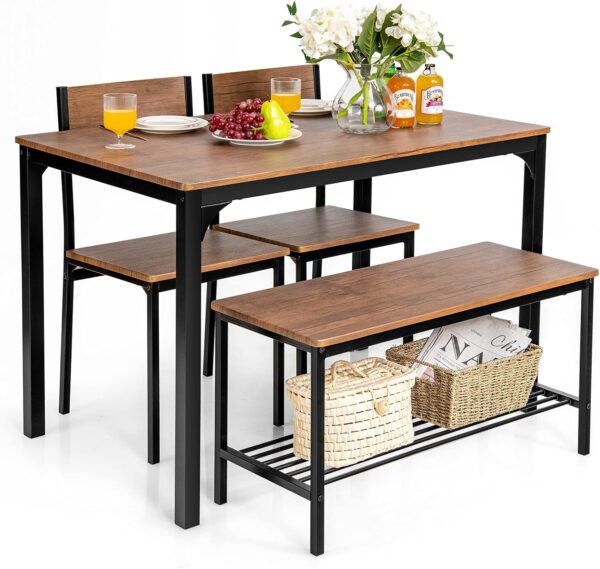 Giantex Dining Table Set for 4, 43" Kitchen Table and Chairs...