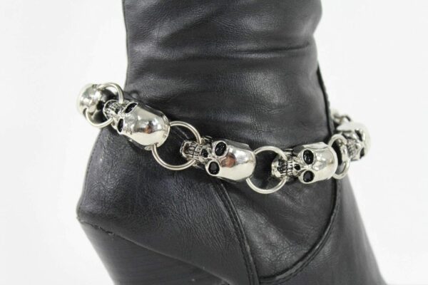 TFJ Women Jewelry Boot Bracelet Biker Metal Chain Skeleton S...