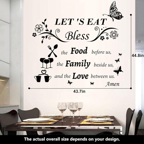 Kitchen Wall Decals Dinner Meal Prayer Wall Stickers Vinyl K...